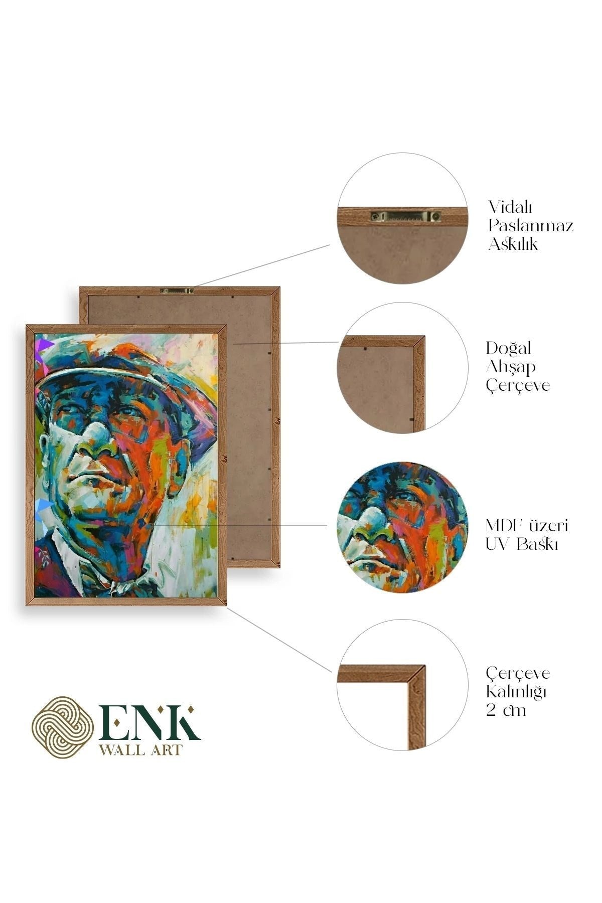 Atatürk Ahşap Çerçeveli Tablo 17 x 23