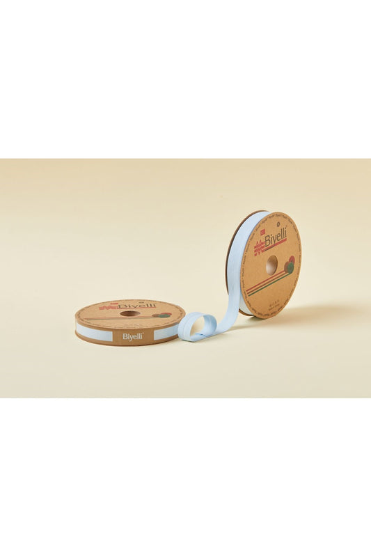 Biye Koton Katlı D53 Mavi 2 cm 25 Metre %65 Koton %35 Polyester