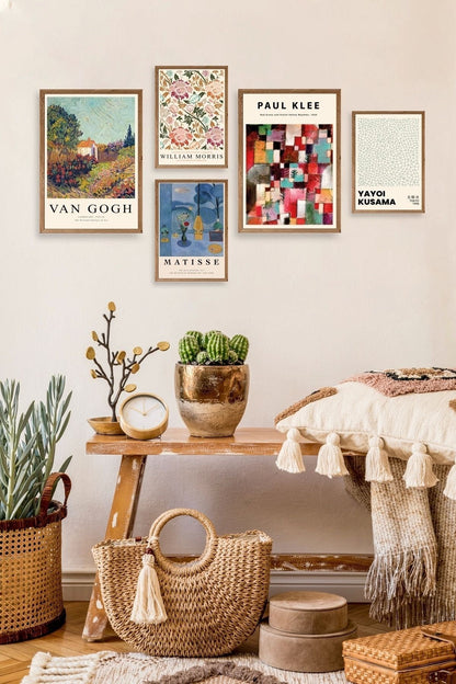 Ünlü Tablo Seti 5'li Tablo 30 x 40