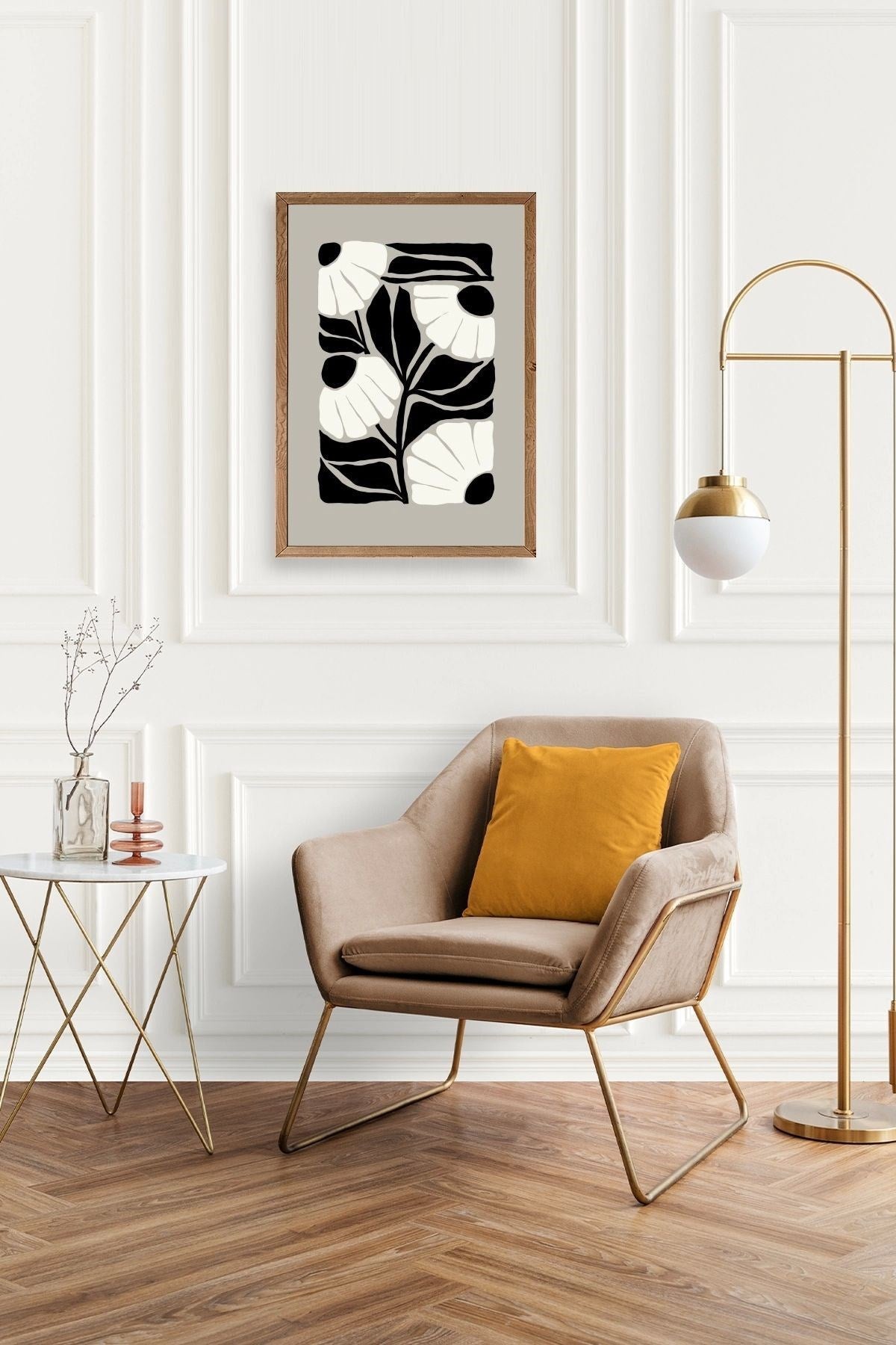 Çiçek Ahşap Çerçeveli Tablo 50 x 70