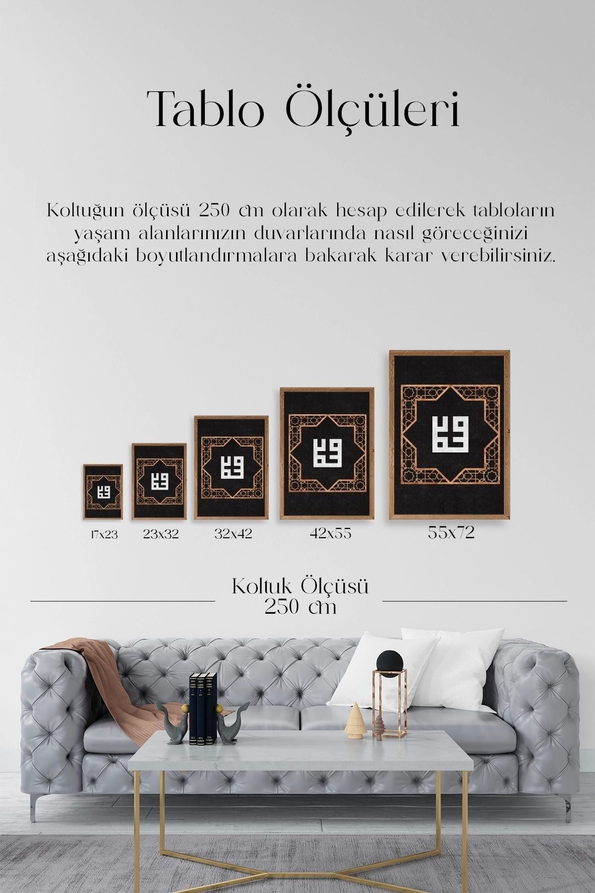 Hat Yazısı Ahşap Çerçeveli Tablo 50 x 70