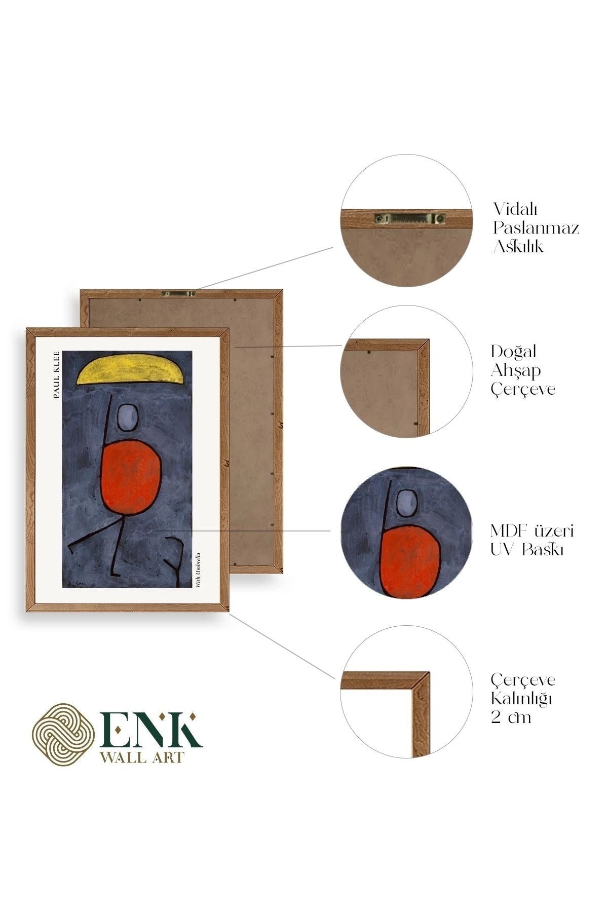 Paul Klee Ahşap Çerçeveli Tablo 30 x 42