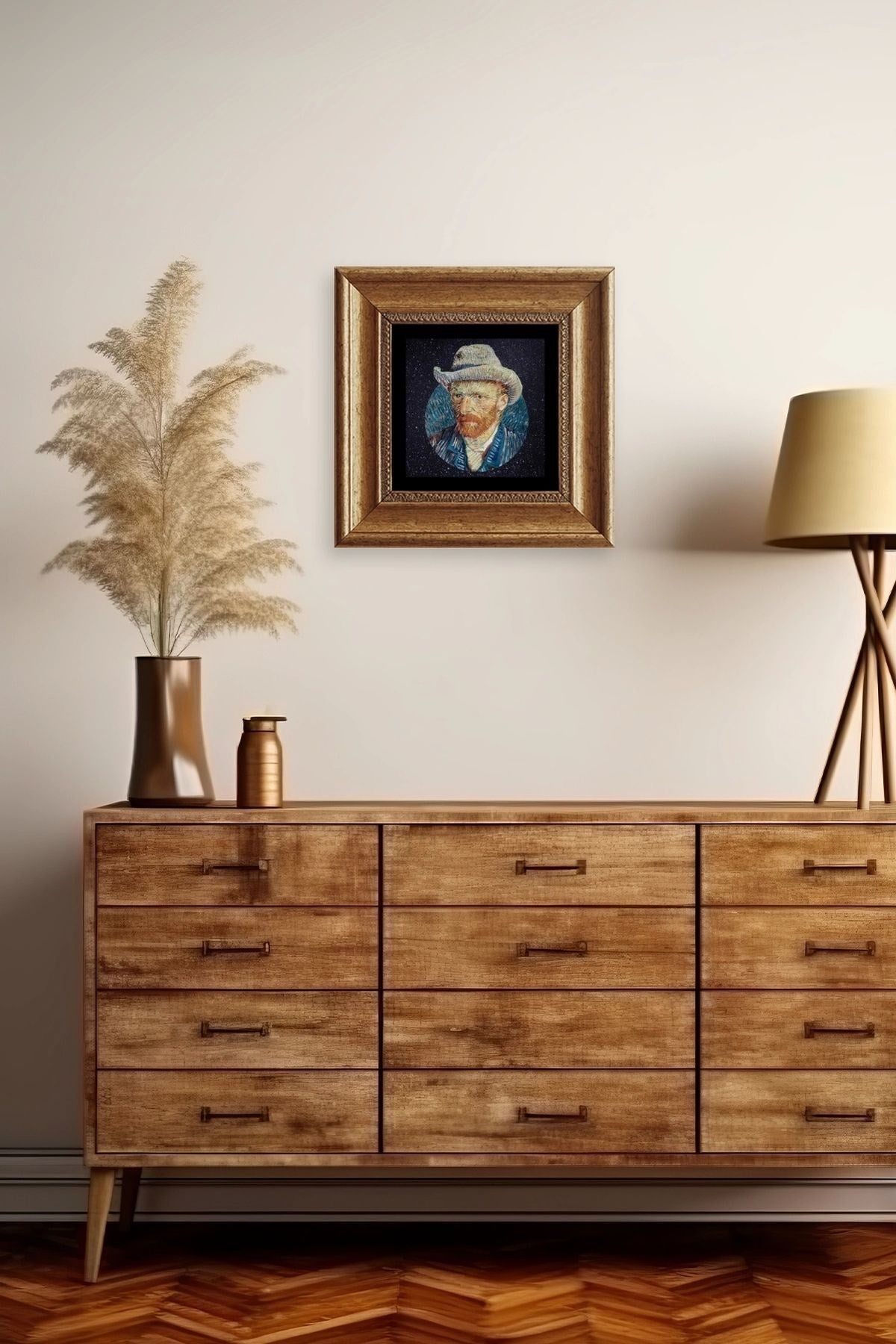 Van Gogh Çerçeveli Taş Tablo 20 cm