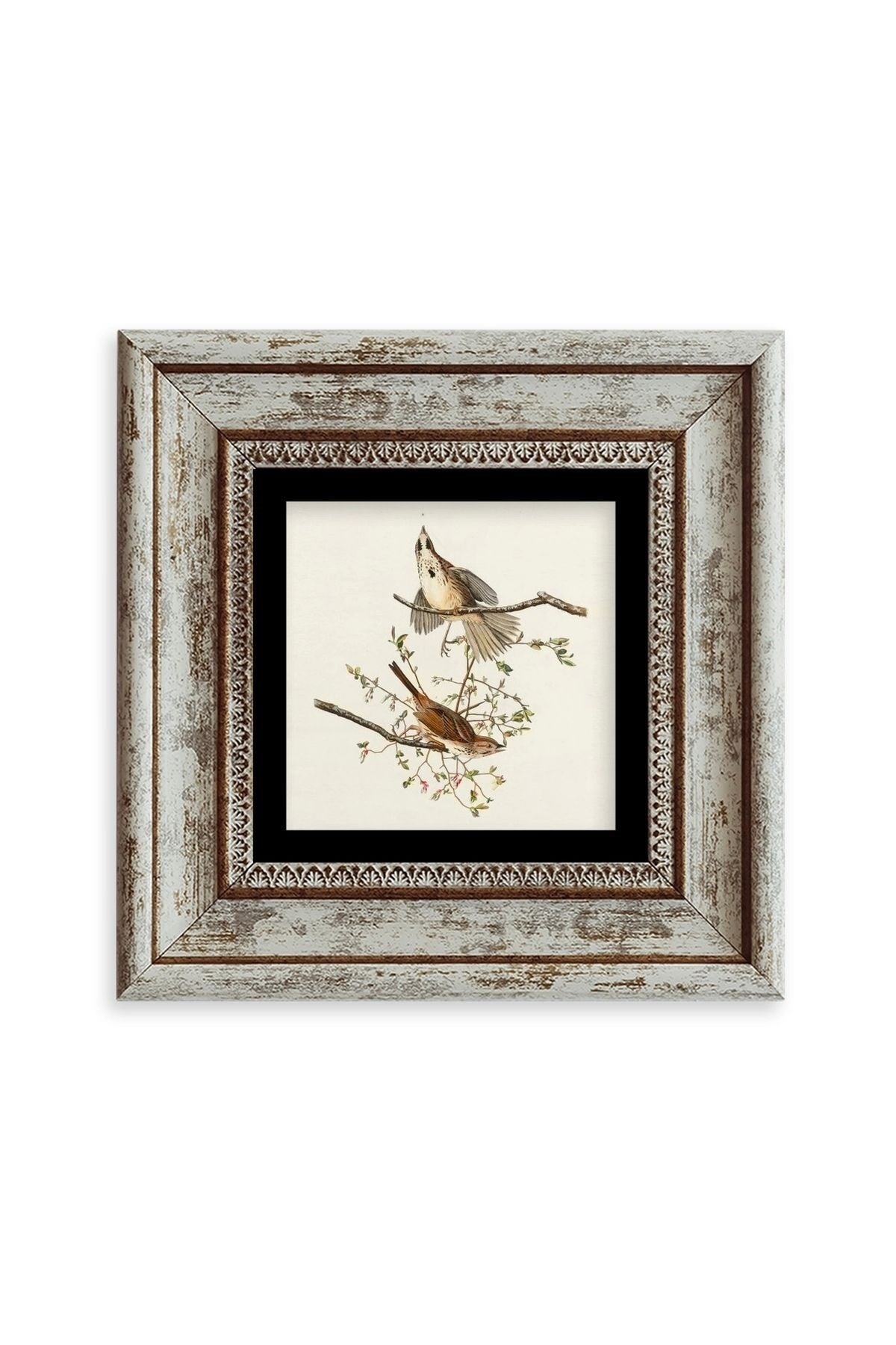 Yabani Dal Serçe Çerçeveli Taş Tablo 20 cm