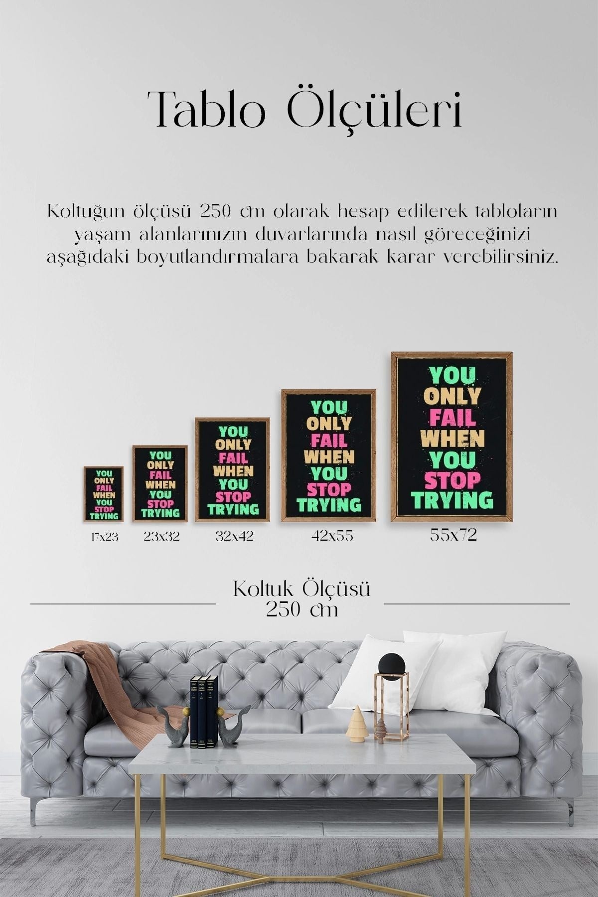 Motto Ahşap Çerçeveli Tablo 17 x 23