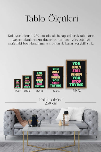 Motto Ahşap Çerçeveli Tablo 17 x 23