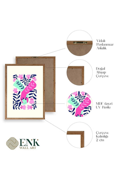 Soyut Ahşap Çerçeveli Tablo 30 x 42