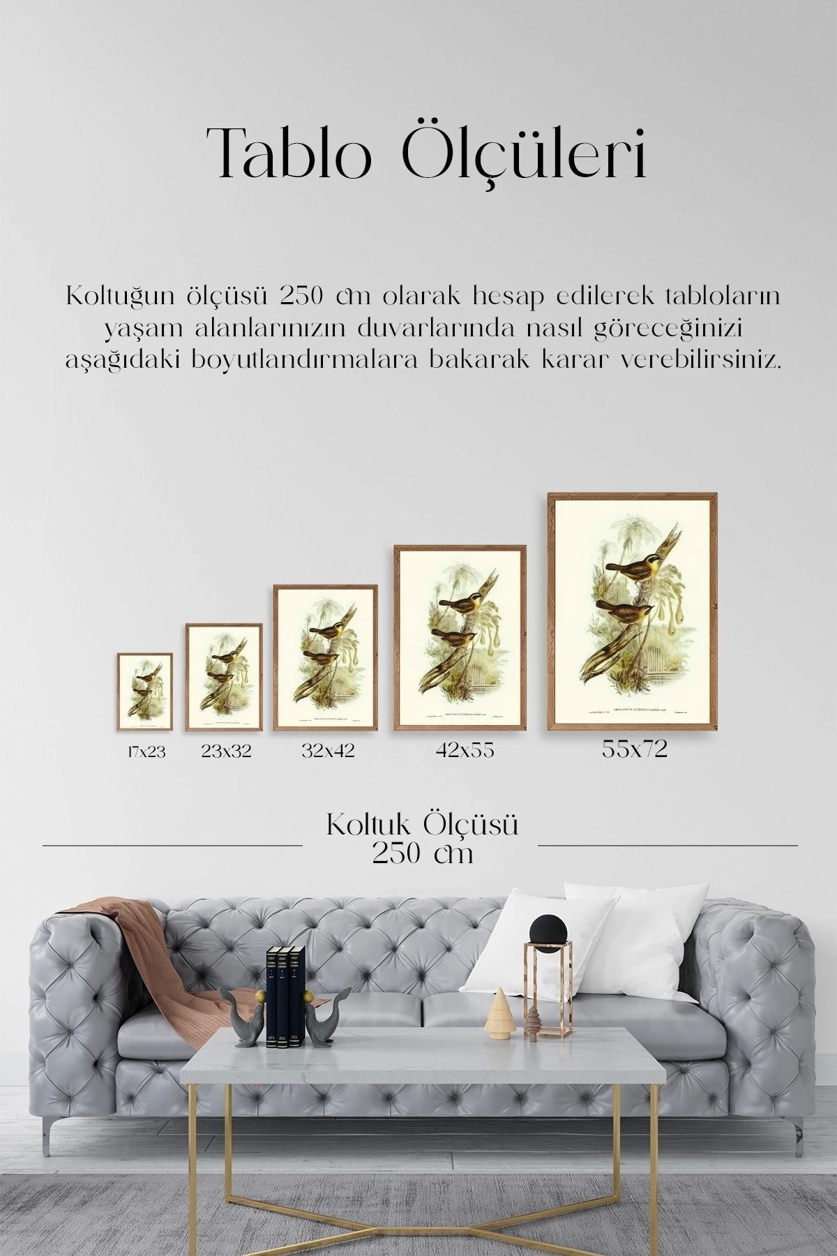 Kuşlar Ahşap Çerçeveli Tablo 30 x 42