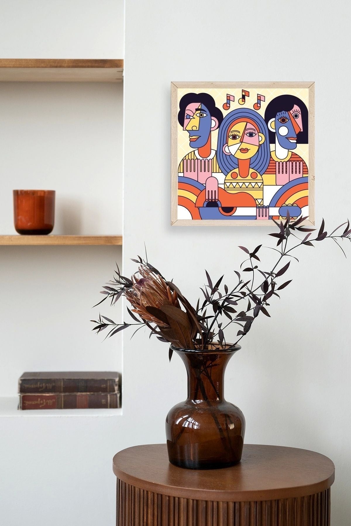 Modern Ahşap Çerçeveli Tablo 42 x 42