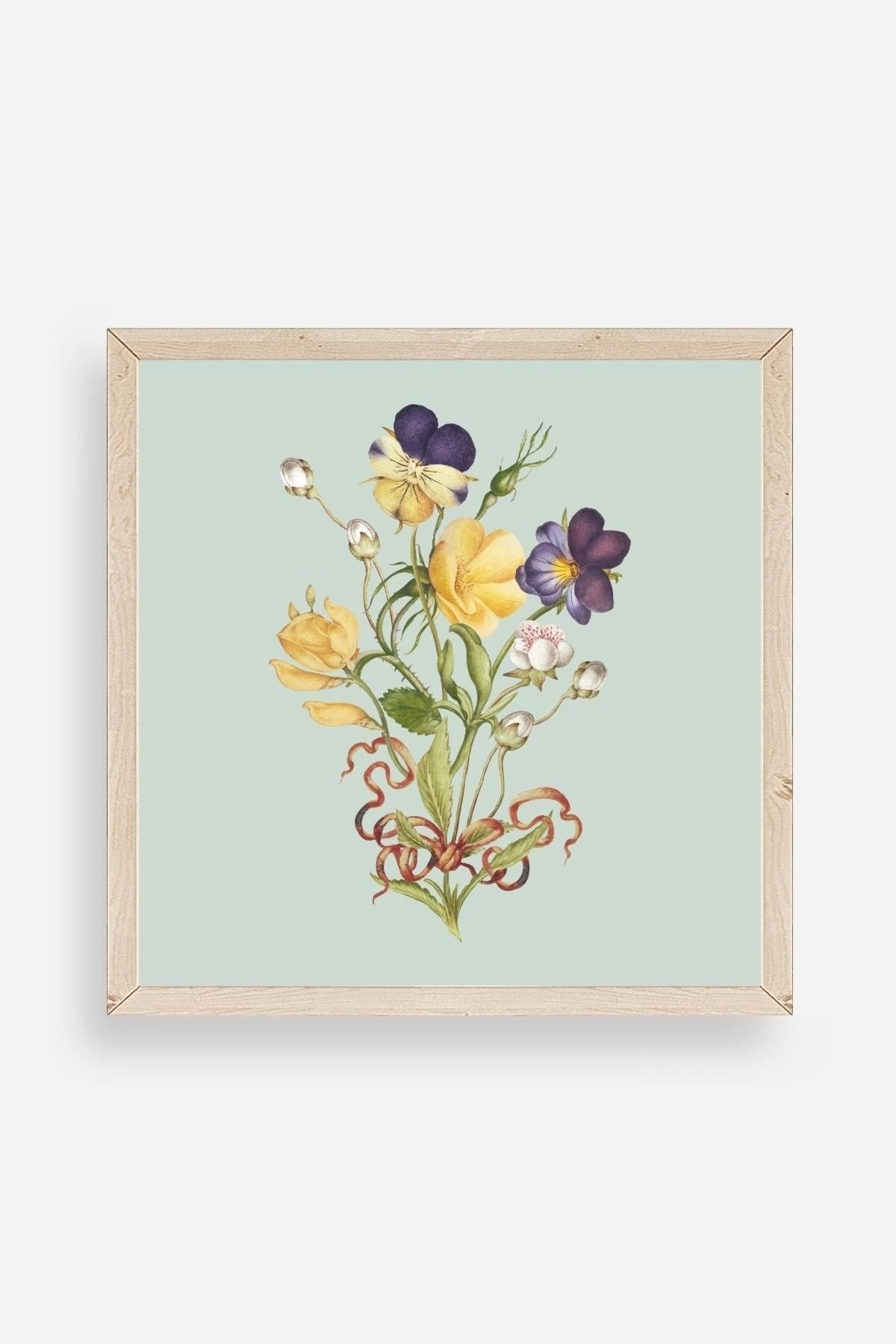 Çiçek Ahşap Çerçeveli Tablo 23 x 23