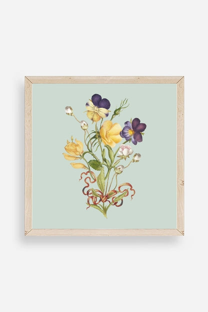 Çiçek Ahşap Çerçeveli Tablo 23 x 23