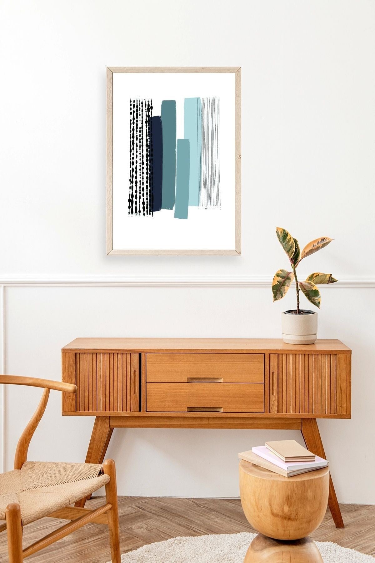 Modern Ahşap Çerçeveli Tablo 30 x 42