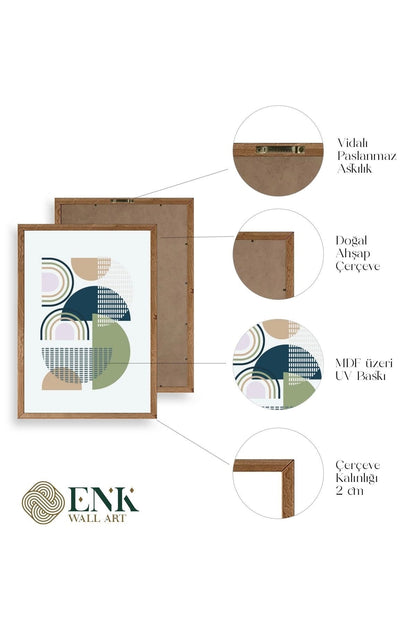 Soyut Ahşap Çerçeveli Tablo 17 x 23