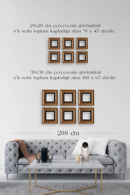Yapraklar Çerçeveli Taş Tablo 20 cm