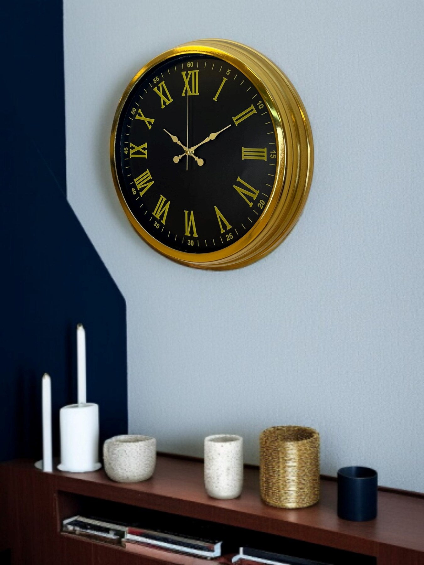 Zentime 40 Cm Gold Lüks Duvar Saati