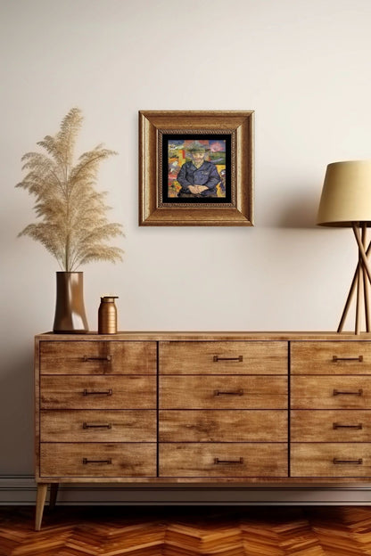 Van Gogh Çerçeveli Taş Tablo 20 cm