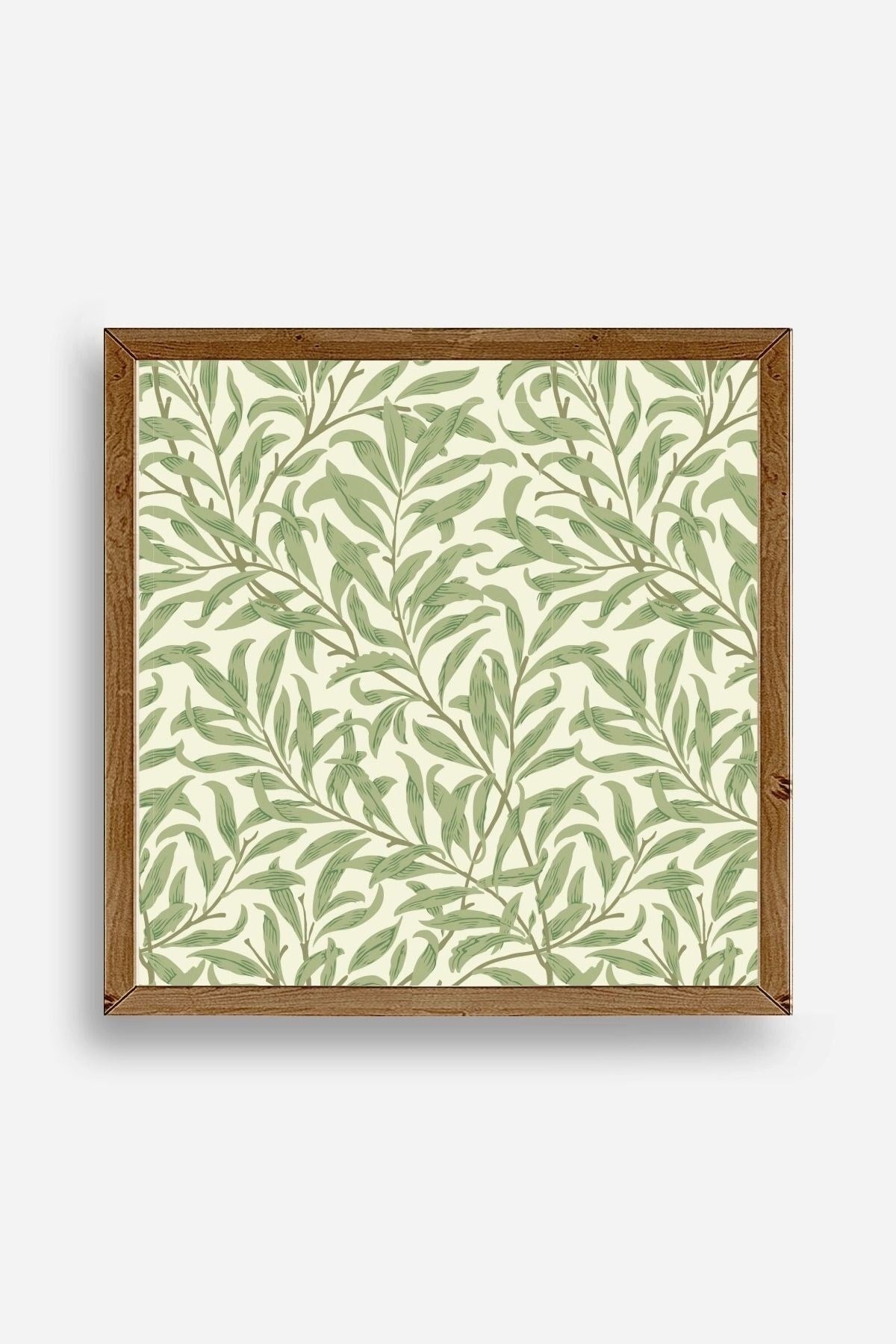 Yapraklar Ahşap Çerçeveli Tablo 50 x 50