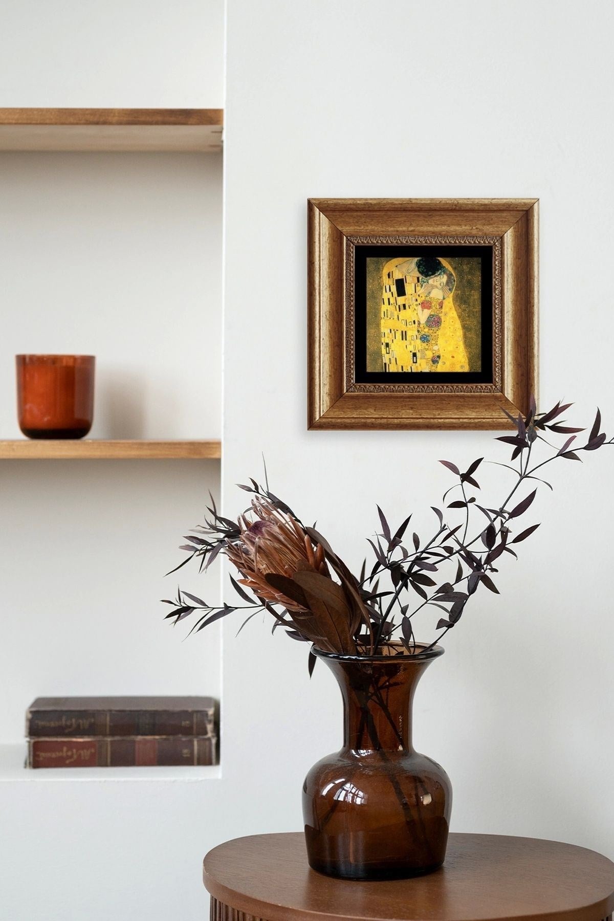 Gustav Klimpt Çerçeveli Taş Tablo 20 cm