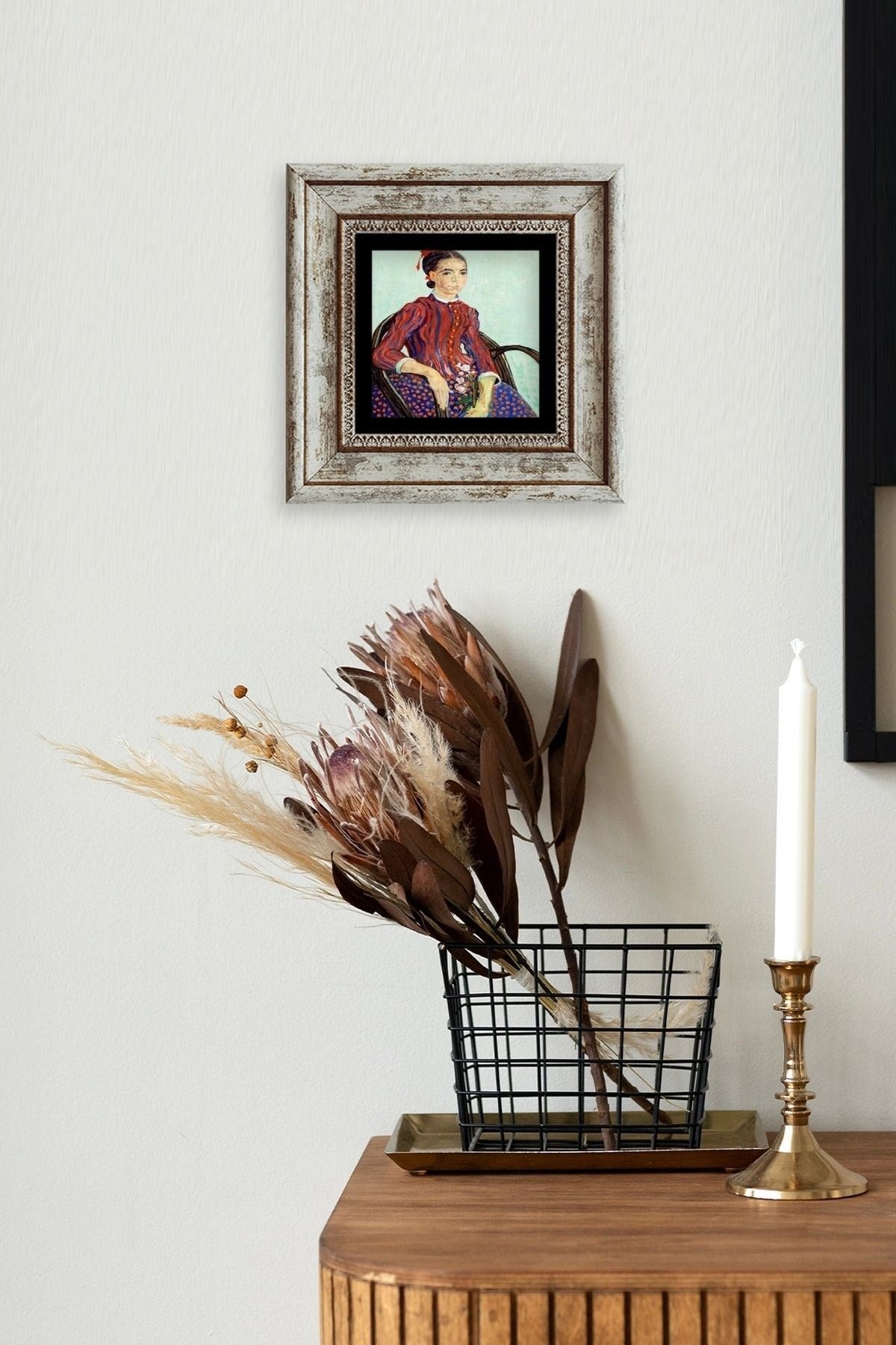 Van Gogh Çerçeveli Taş Tablo 20 cm