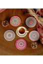 6 Adet Çini Tasarımlı Mdf Bardak Altlığı
