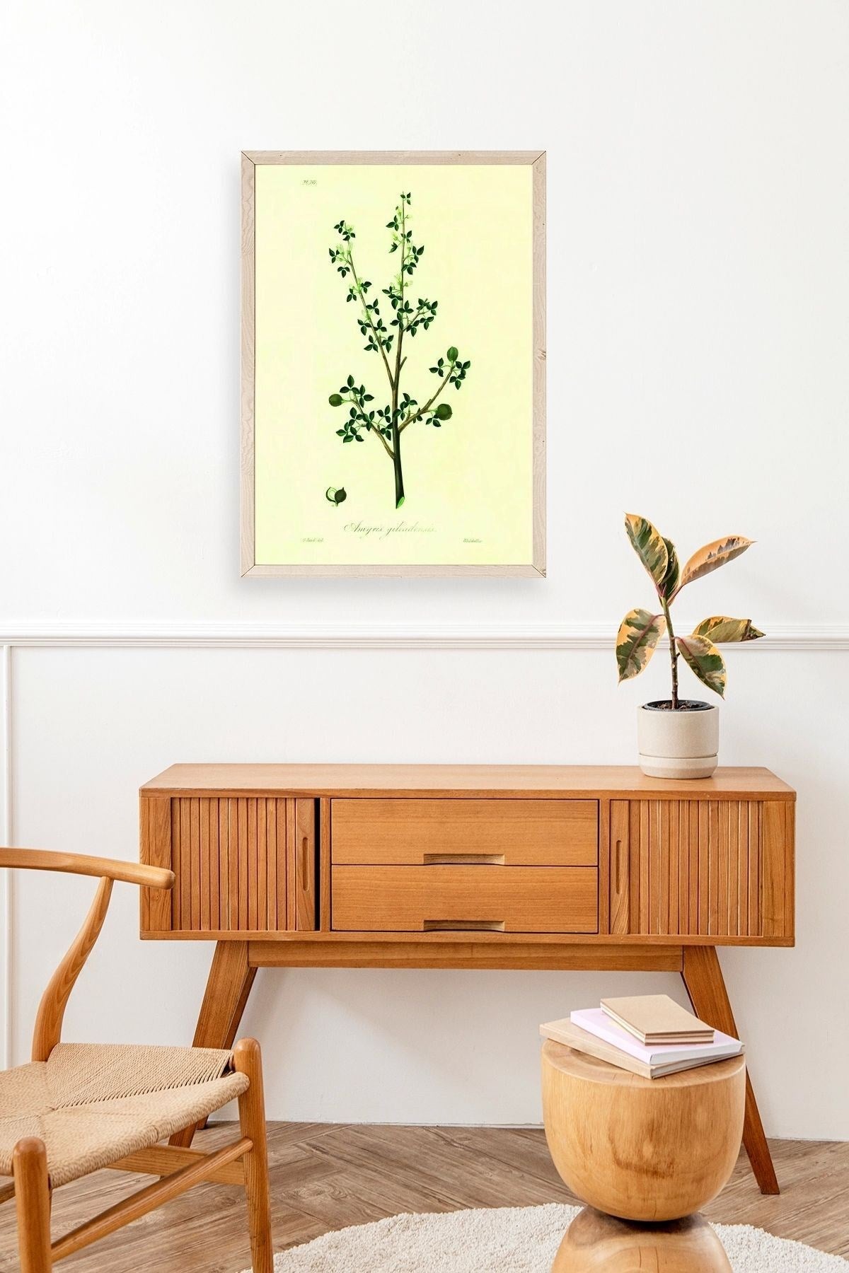 Yapraklar Ahşap Çerçeveli Tablo 50 x 70