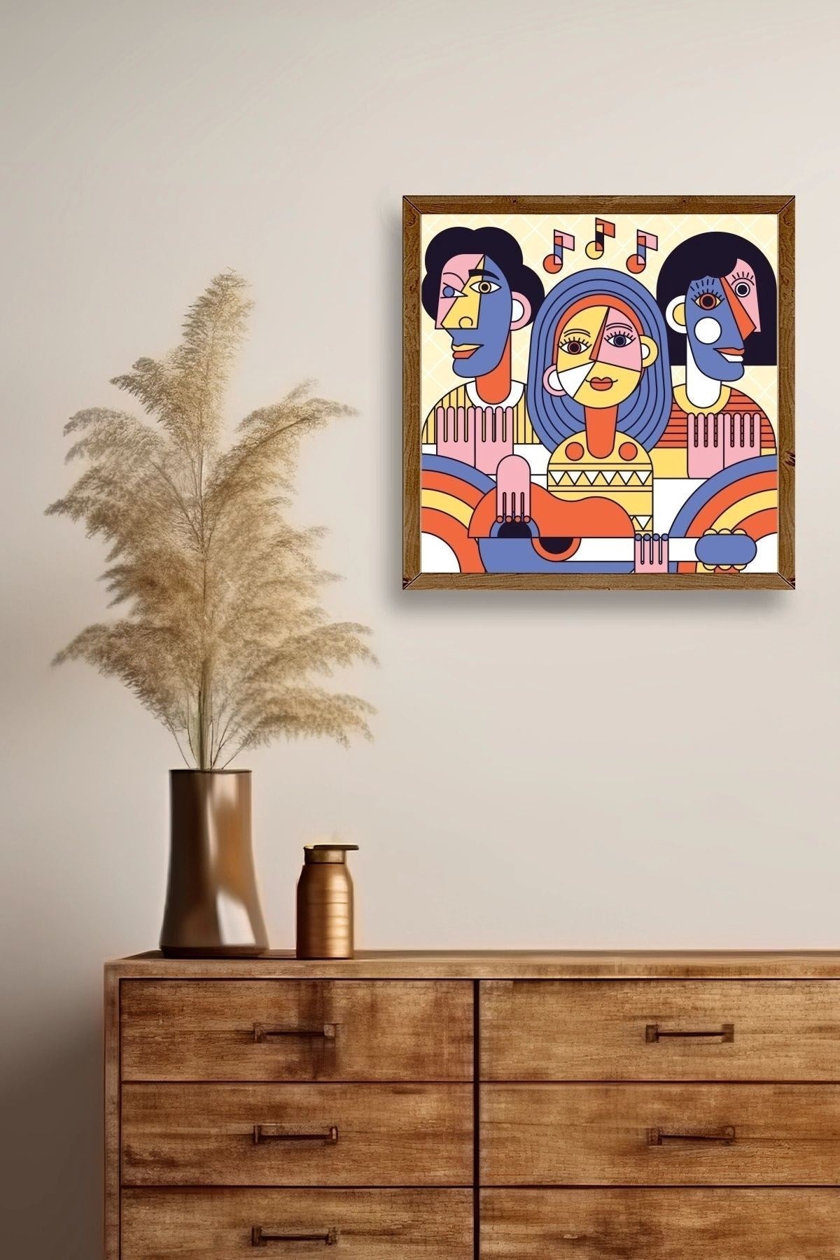 Modern Ahşap Çerçeveli Tablo 50 x 50