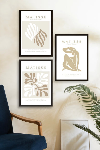 Matisse Üçlü Ahşap Çerçeveli Tablo 23 x 30