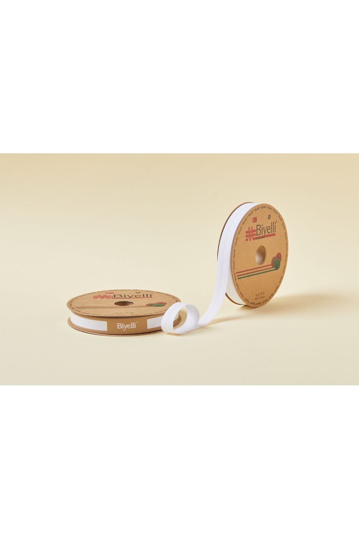 Biye Koton Katlı D01 Beyaz 2 cm 25 Metre %65 Koton %35 Polyester