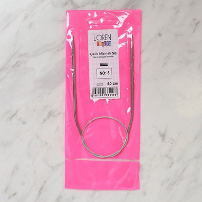 LOREN CRAFTS 3 MM  ÇELİK MİSİNALI ŞİŞ 40 CM