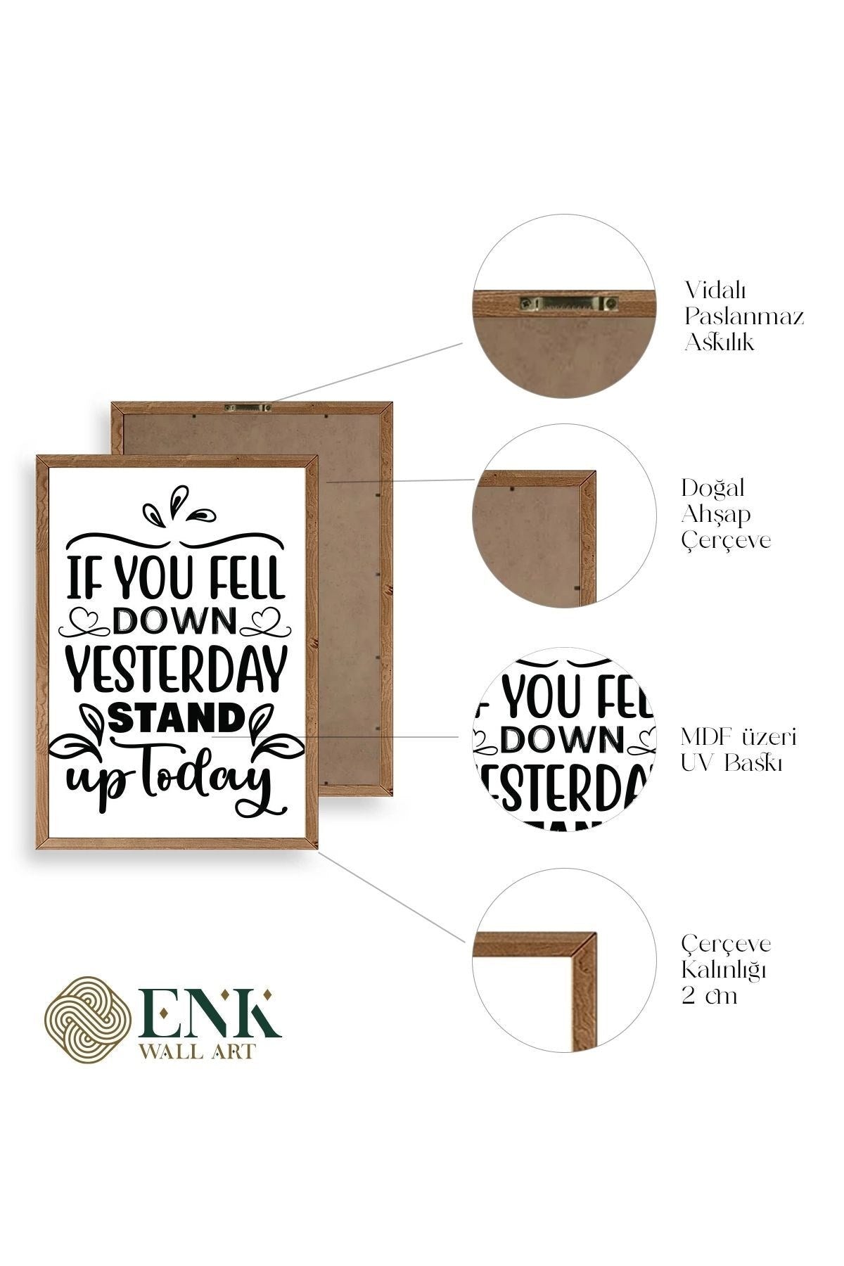 Motto Ahşap Çerçeveli Tablo 50 x 70