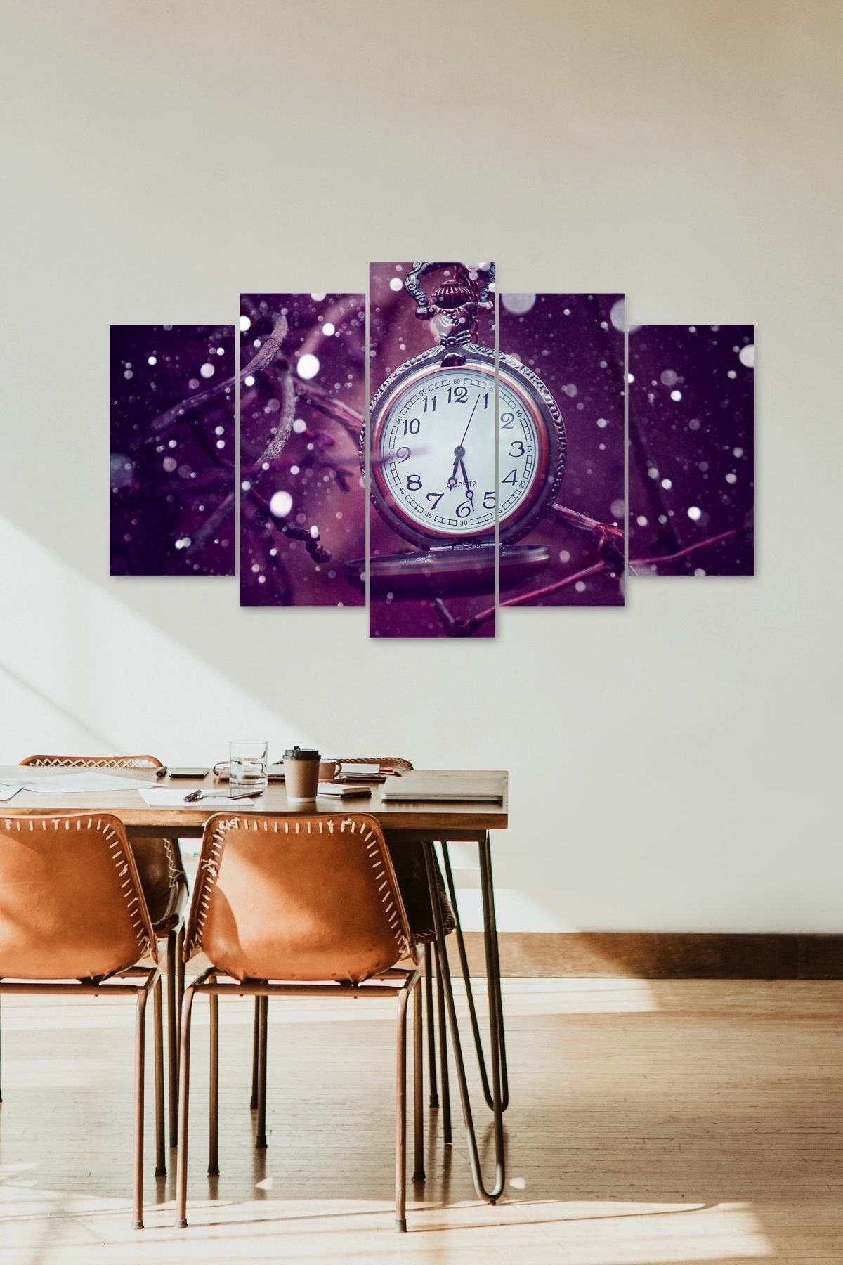 Saat 5 Parçalı Mdf Tablo 60 x 100