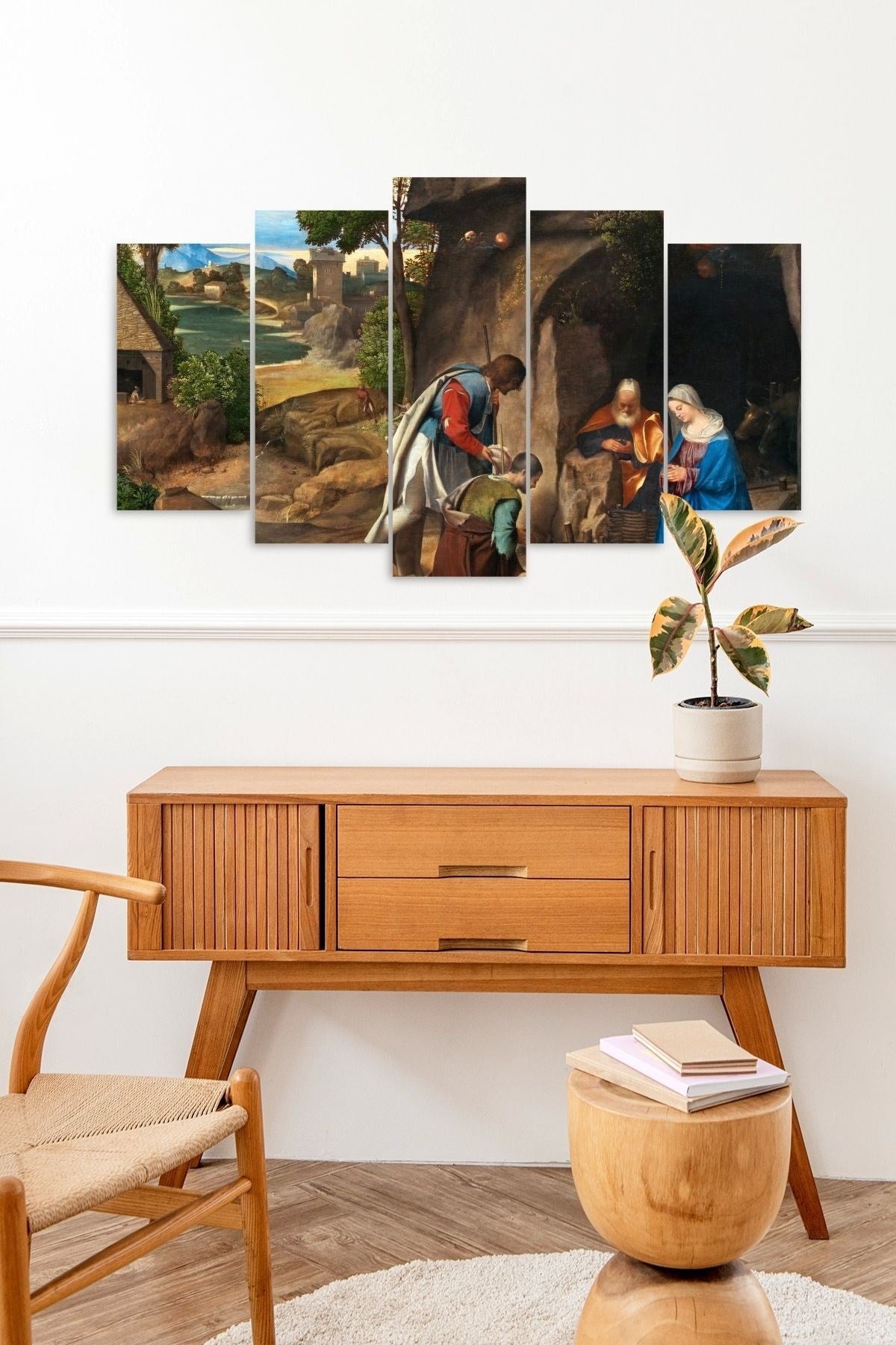 İnsan Manzarası 5 Parçalı Mdf Tablo 60 x 100