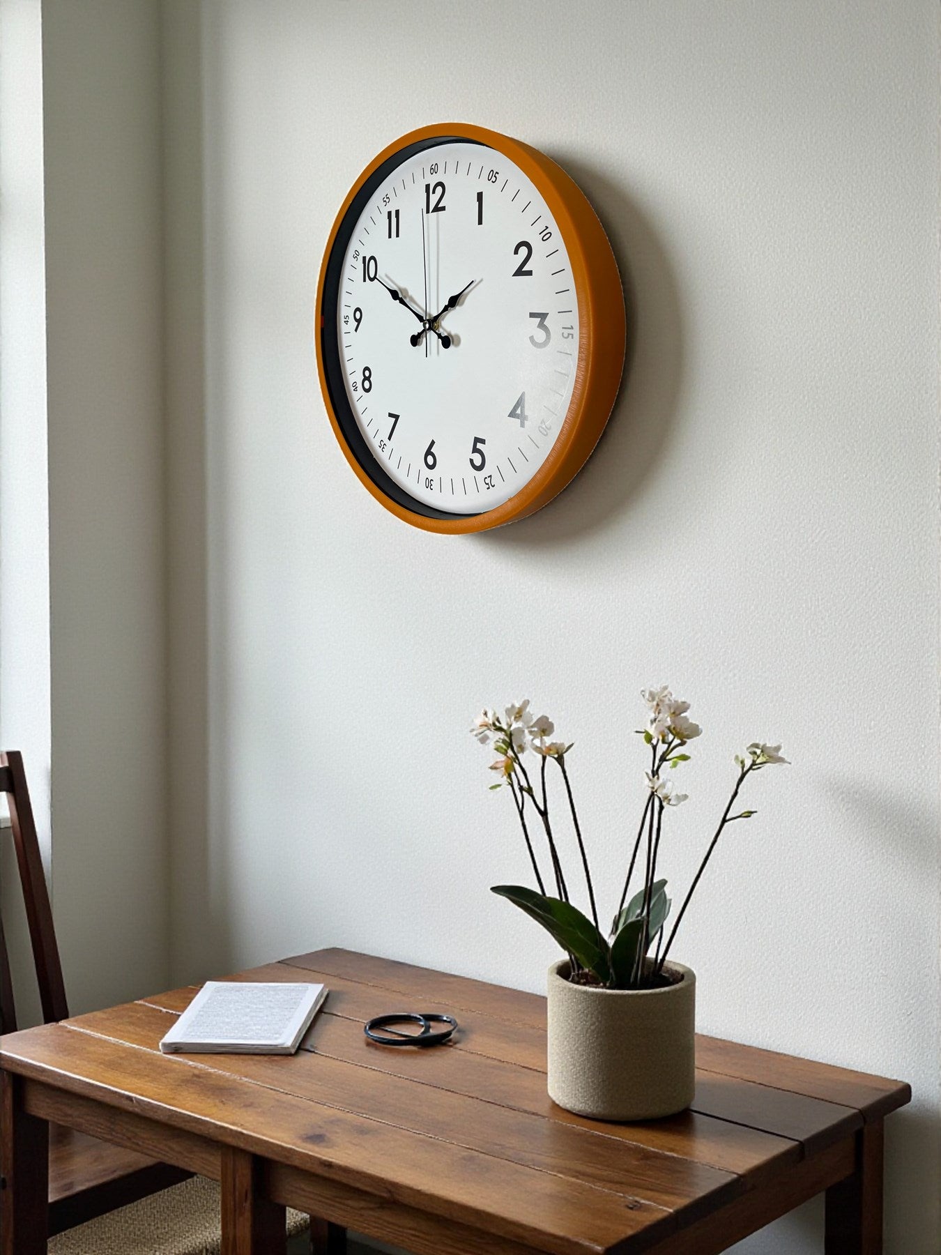 Zentime 36 Cm Turuncu Dekoratif Duvar Saati