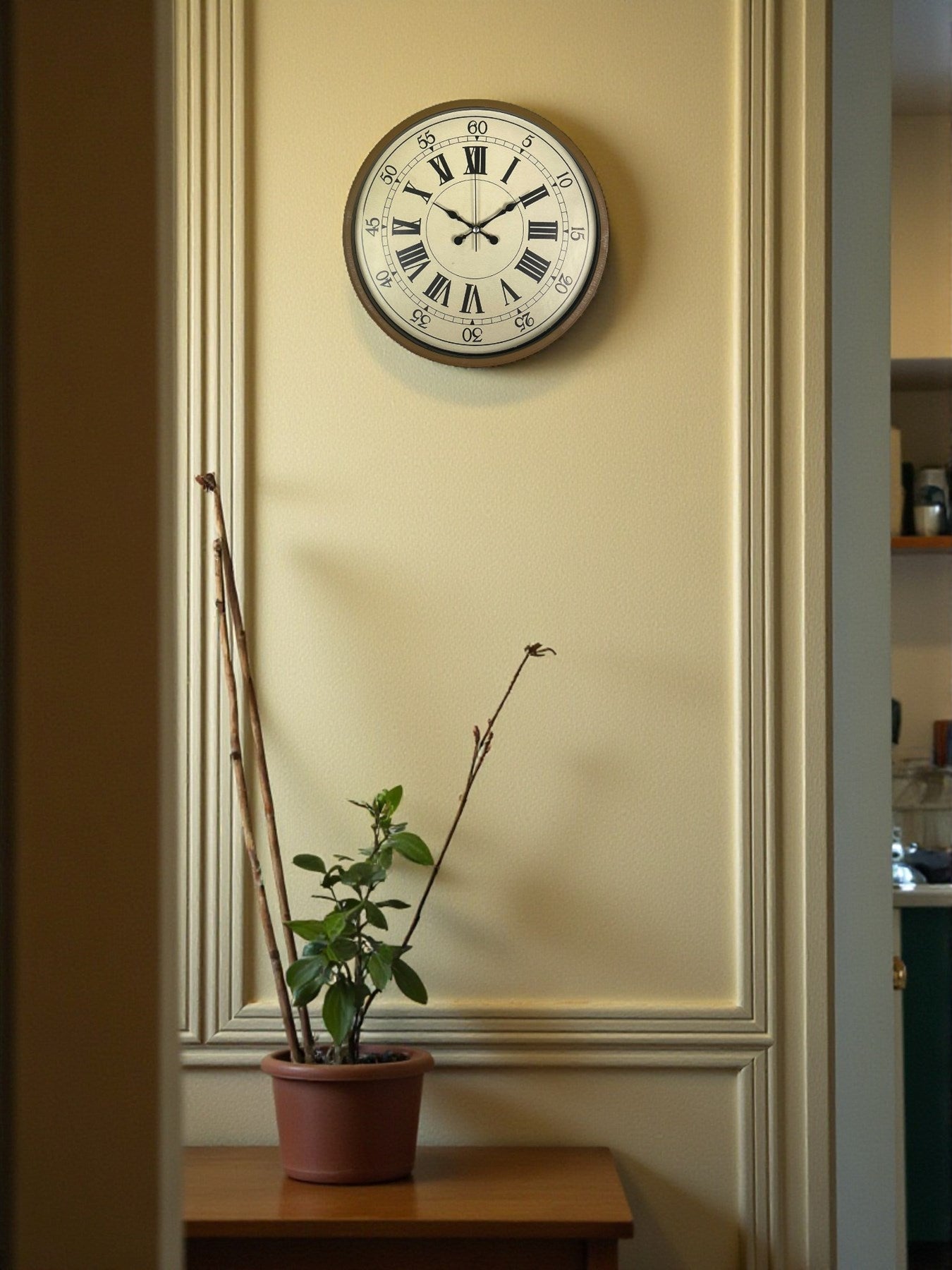 Zentime 36 Cm Kahverengi Dekoratif Duvar Saati