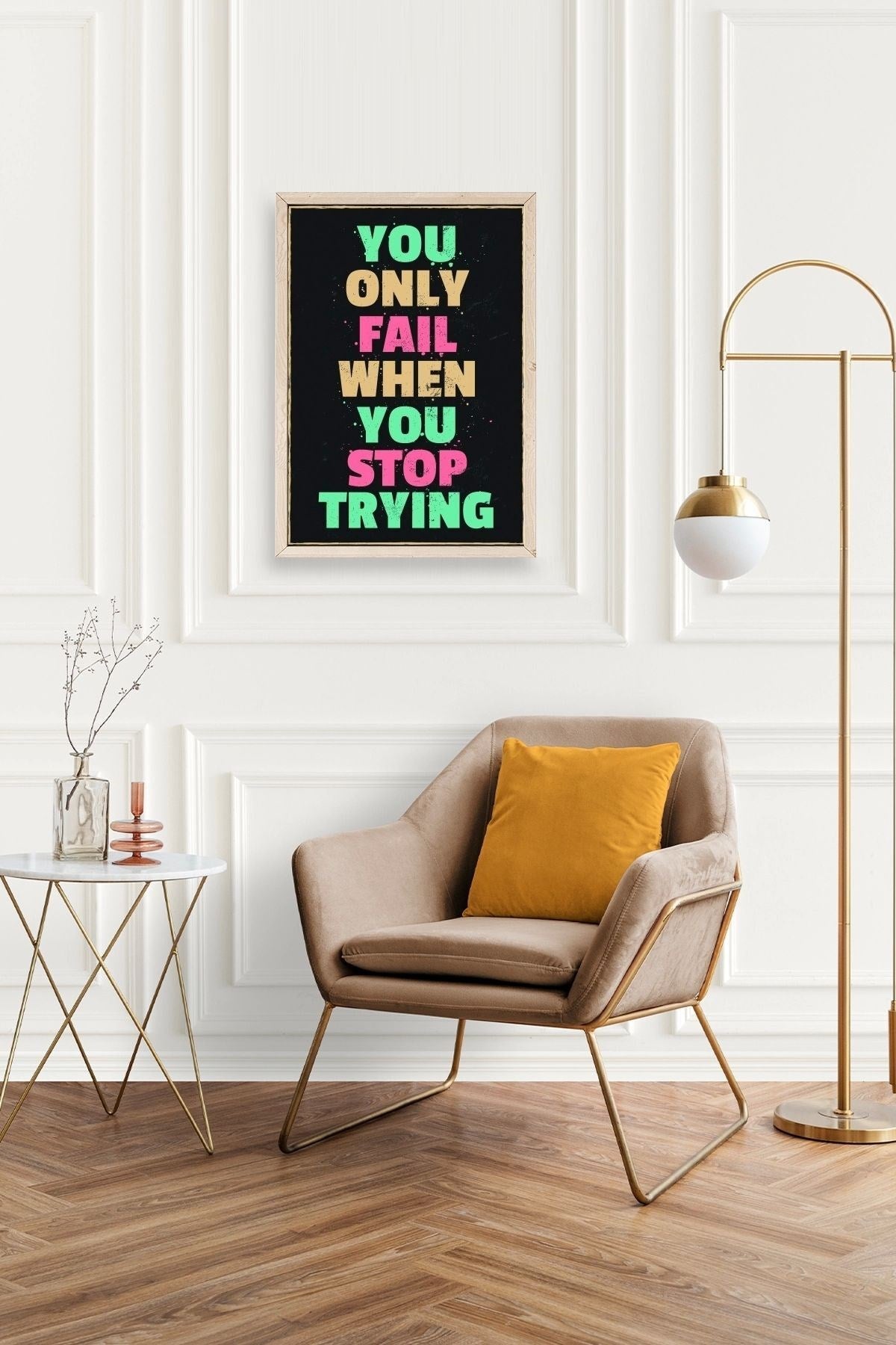 Motto Ahşap Çerçeveli Tablo 17 x 23