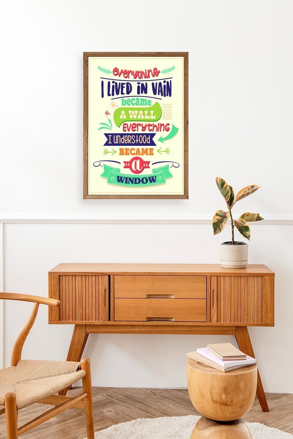 Motto Ahşap Çerçeveli Tablo 17 x 23