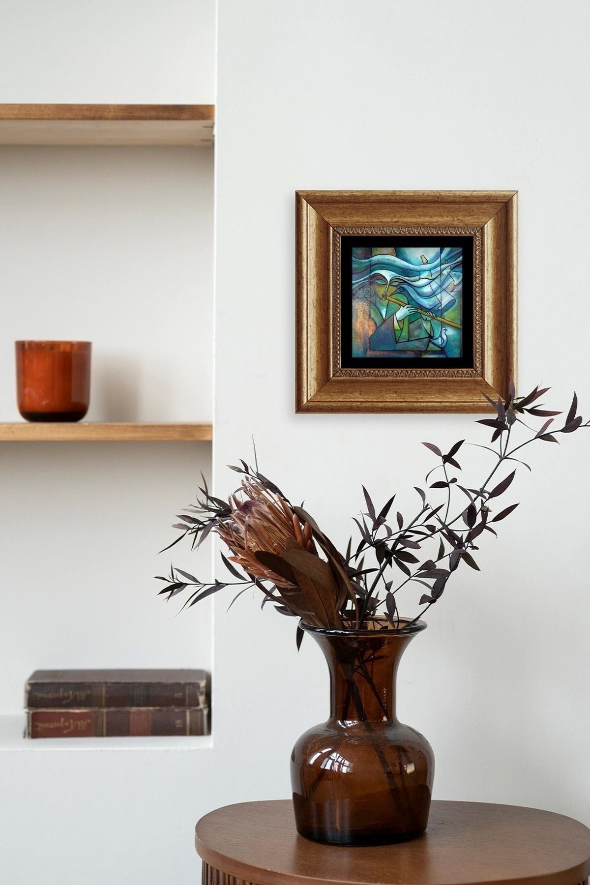 Soyut Çerçeveli Taş Tablo 20 cm