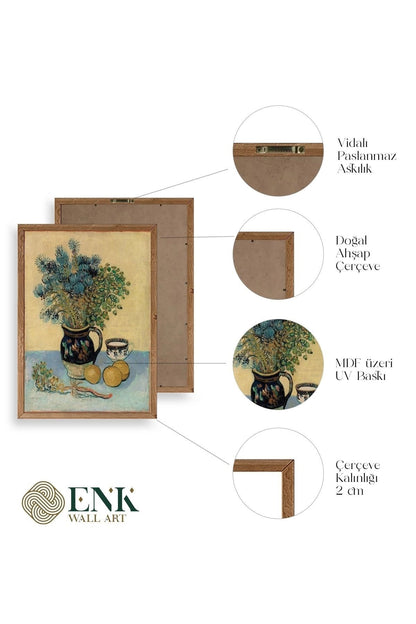 Ünlü Tablolar Üçlü Ahşap Çerçeveli Tablo 23 x 30