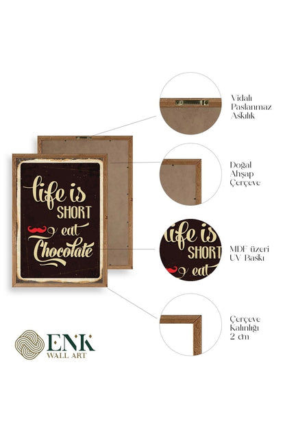 Motto Ahşap Çerçeveli Tablo 30 x 42