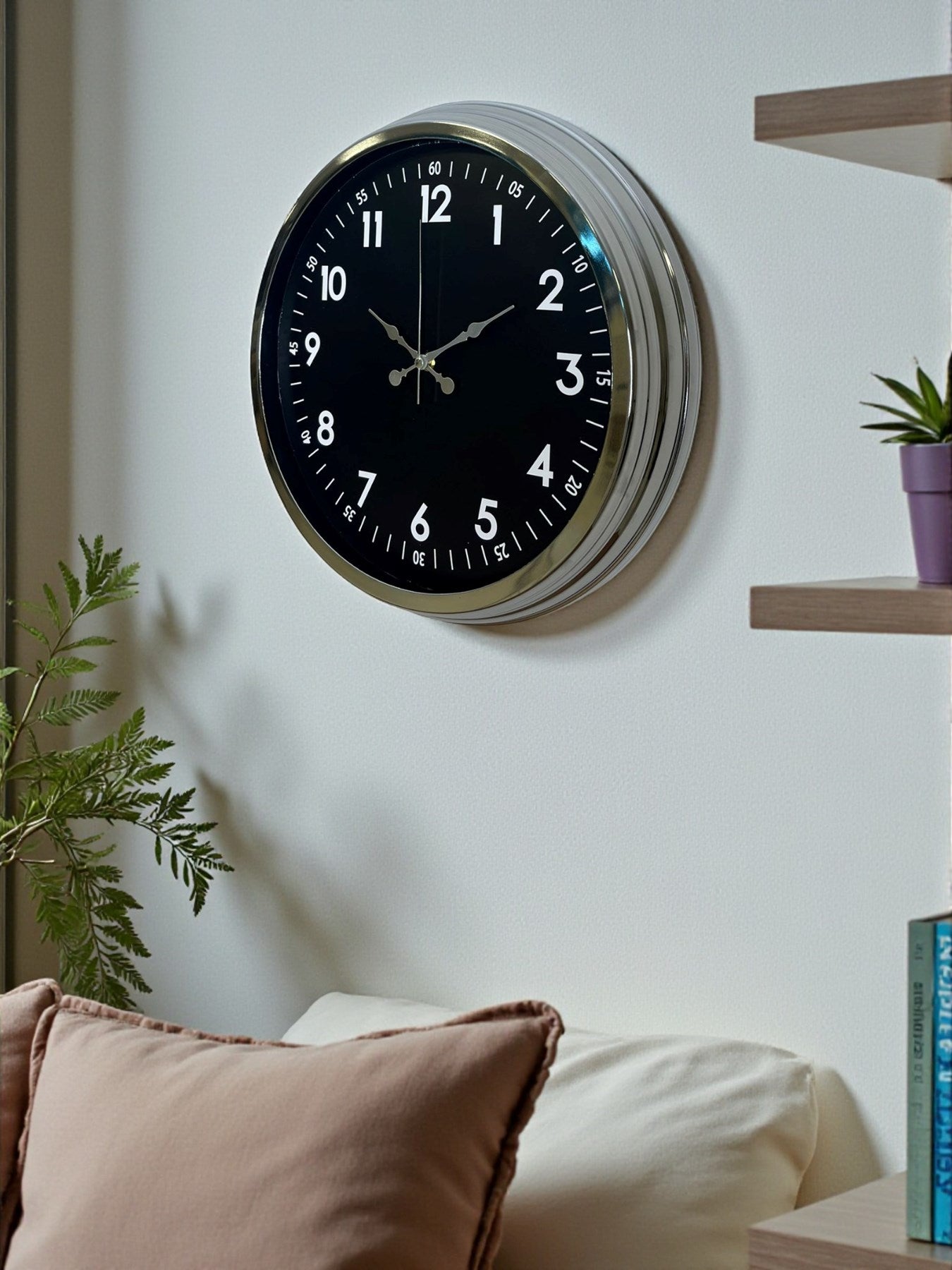 Zentime 40 Cm Krom Şık Duvar Saati