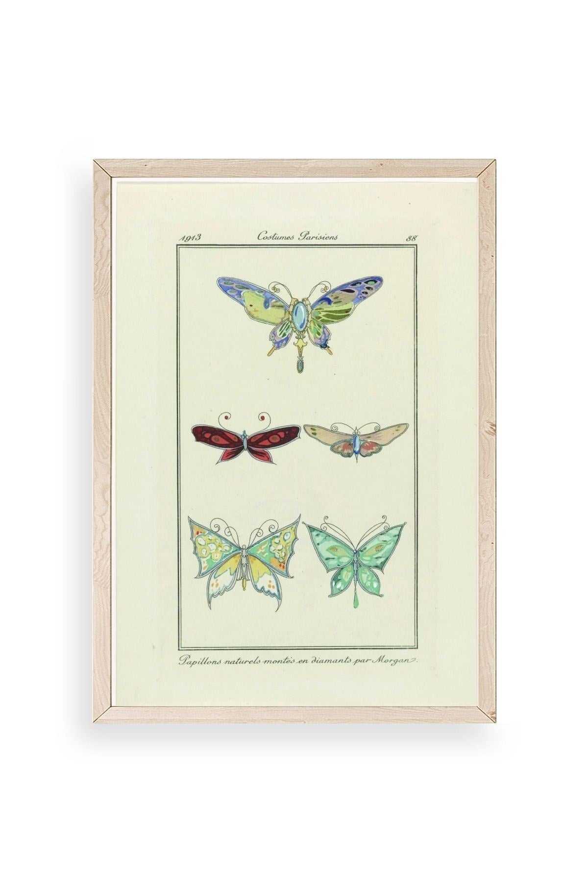 Kelebek Ahşap Çerçeveli Tablo 17 x 23