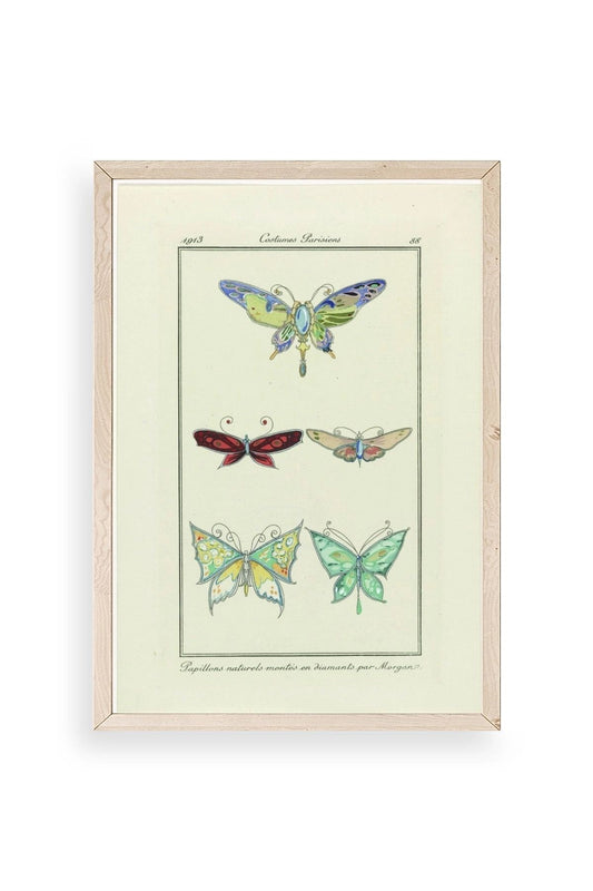 Kelebek Ahşap Çerçeveli Tablo 17 x 23