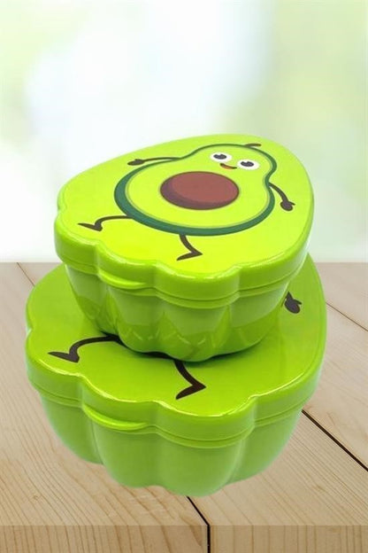 BUFFER® 2'li İç İçe Geçebilen Avokado Model Saklama ve Beslenme Kabı Seti (550 ml + 250 ml)