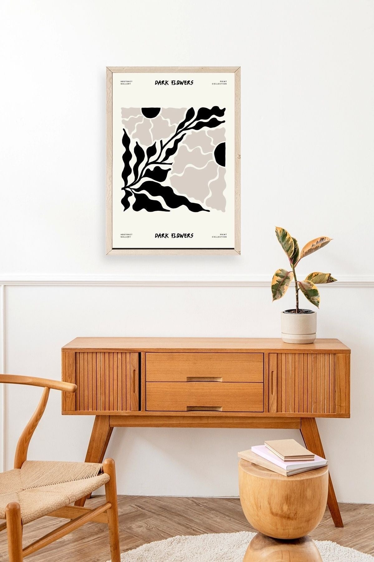 Çiçek Ahşap Çerçeveli Tablo 17 x 23