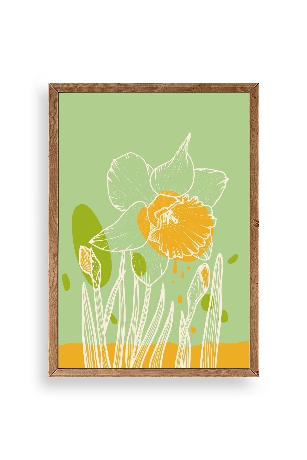 Çiçek Ahşap Çerçeveli Tablo 23 x 30