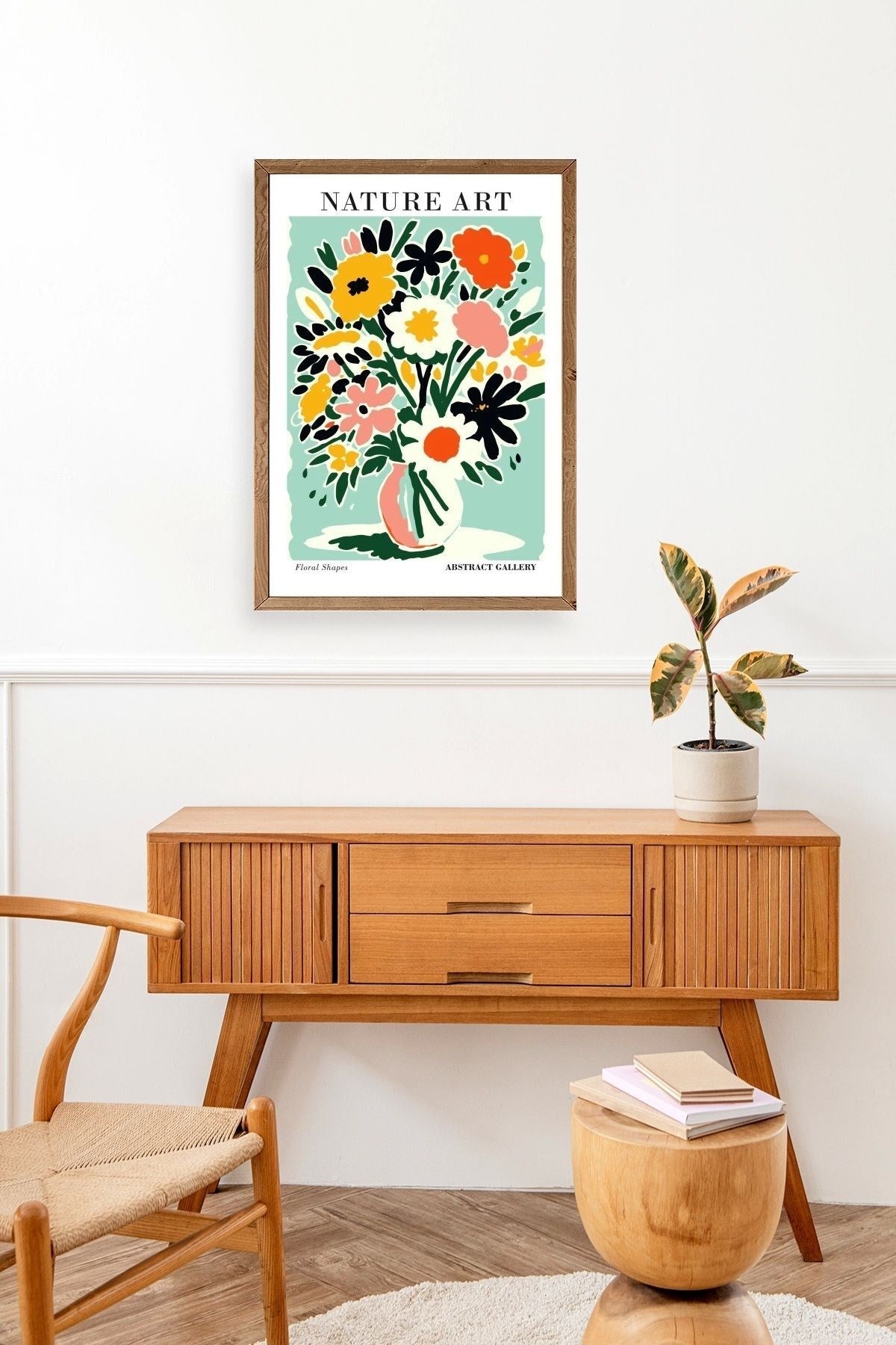 Çiçek Ahşap Çerçeveli Tablo 30 x 42