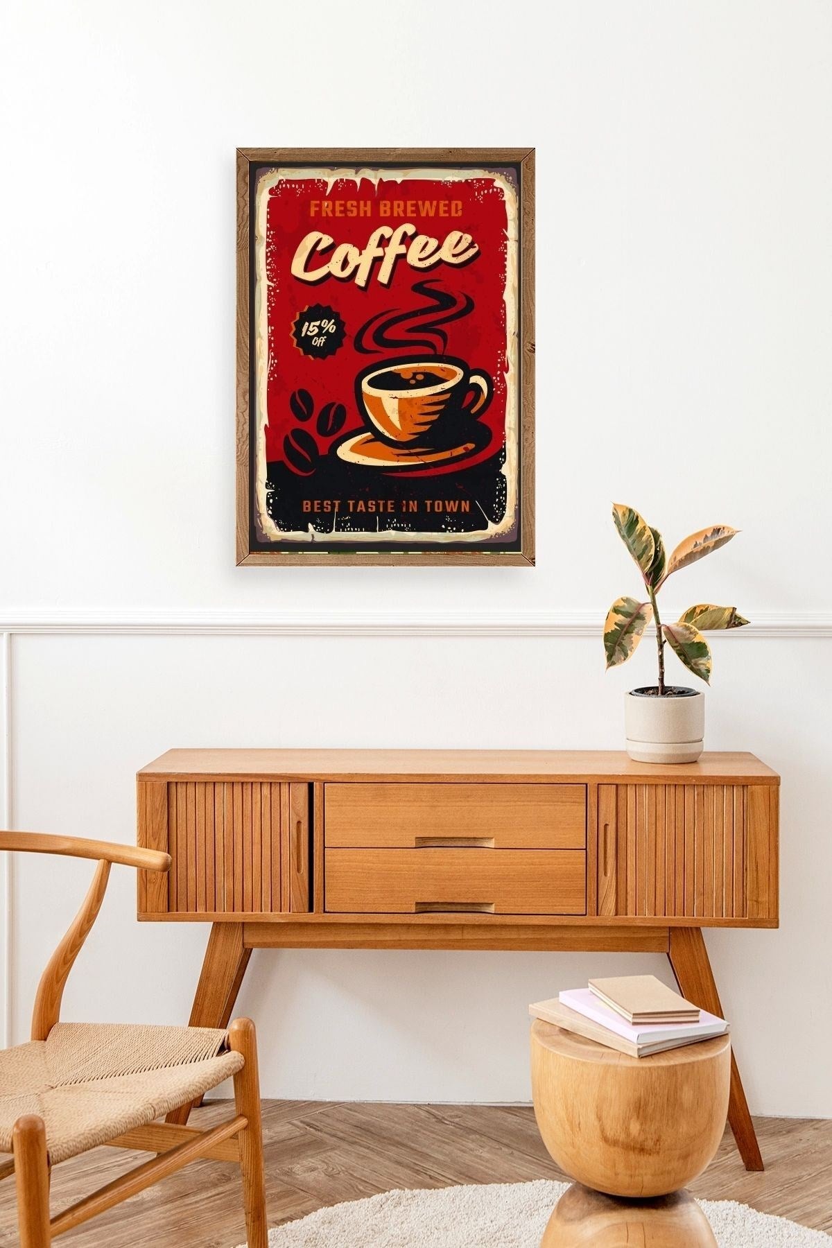 Kahve Ahşap Çerçeveli Tablo 50 x 70