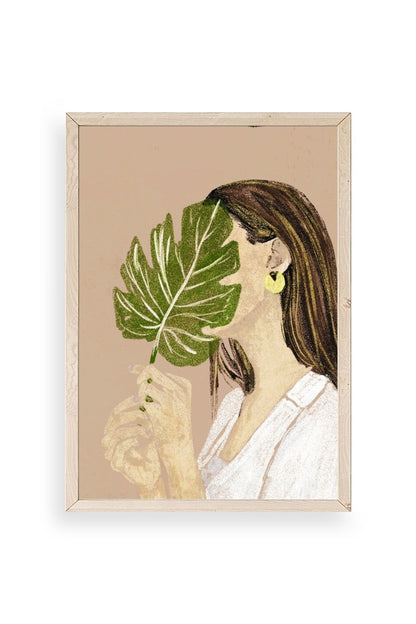 Kadın Ahşap Çerçeveli Tablo 17 x 23