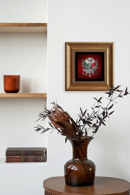 Osmanlı Tuğrası Çerçeveli Taş Tablo 20 cm