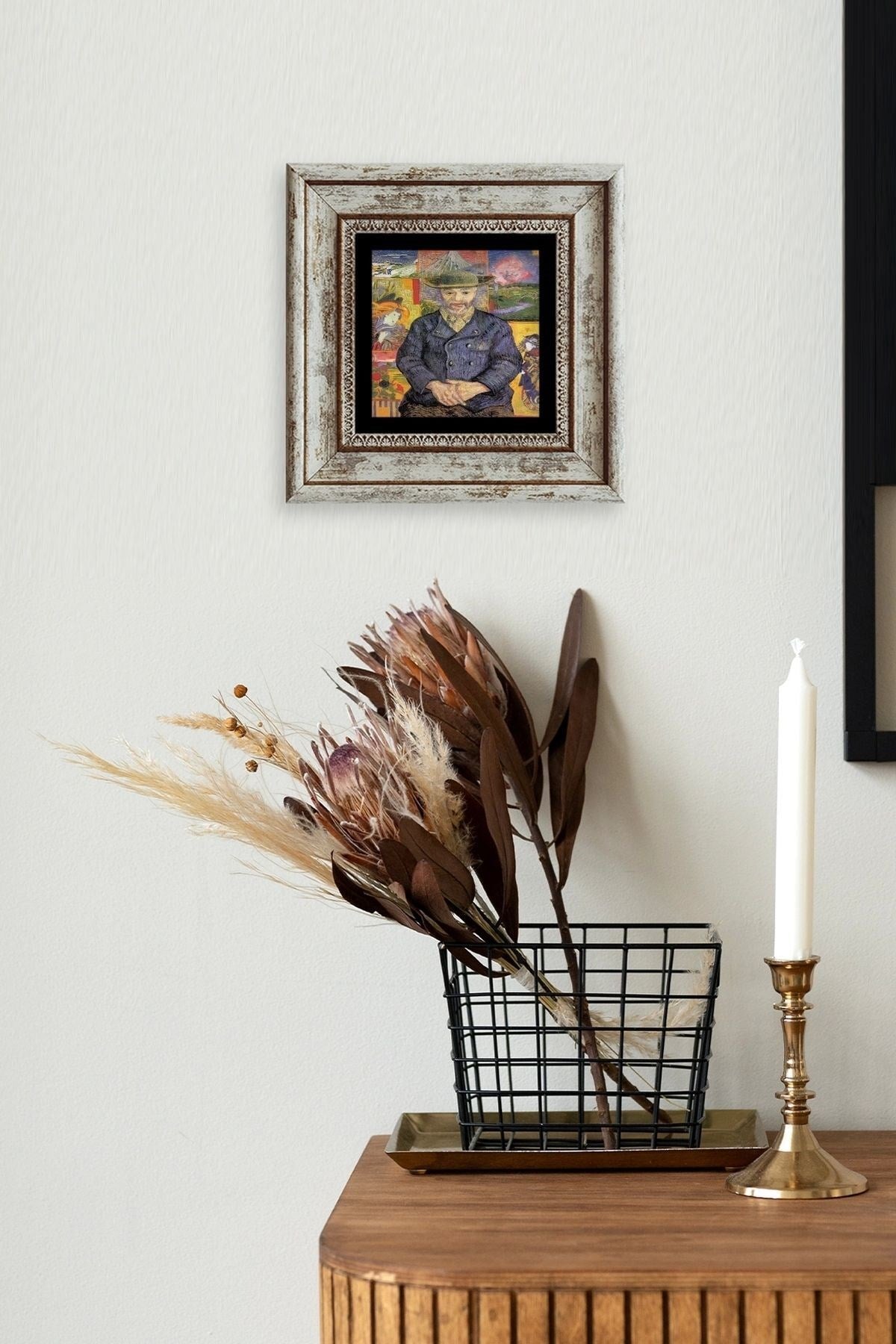 Van Gogh Çerçeveli Taş Tablo 20 cm